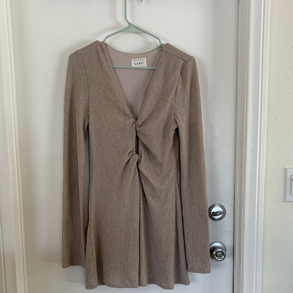 Sabo Tan Long Sleeve Dress